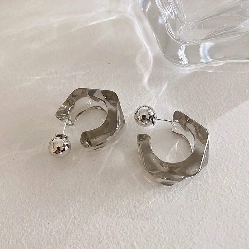 Large Circle Drop Earrings — Gold & Silver