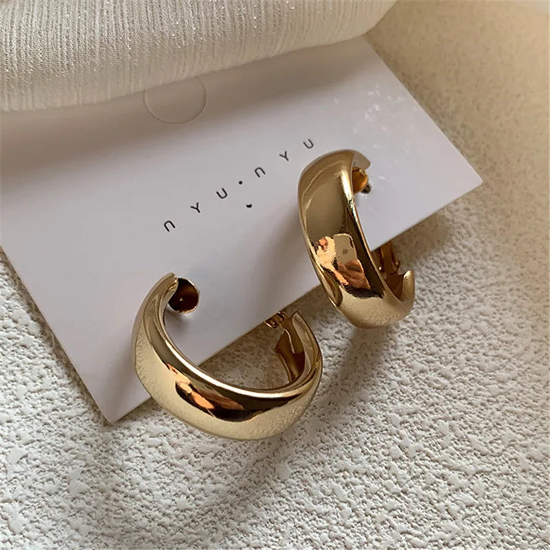 Large Circle Drop Earrings — Gold & Silver
