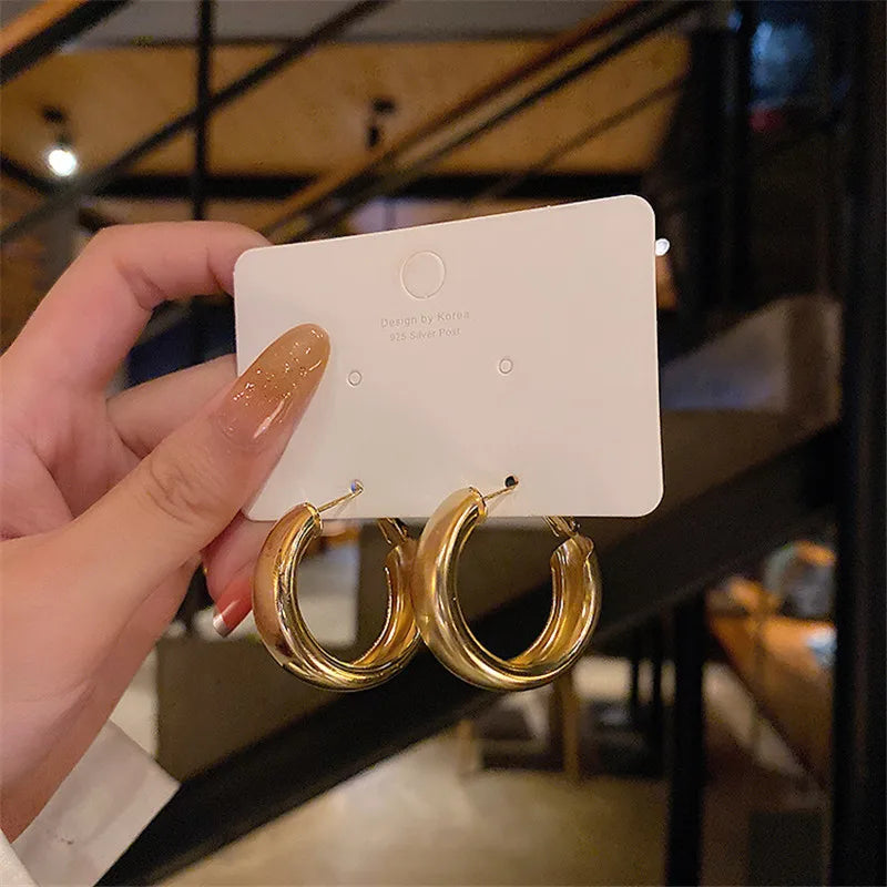 Large Circle Drop Earrings — Gold & Silver