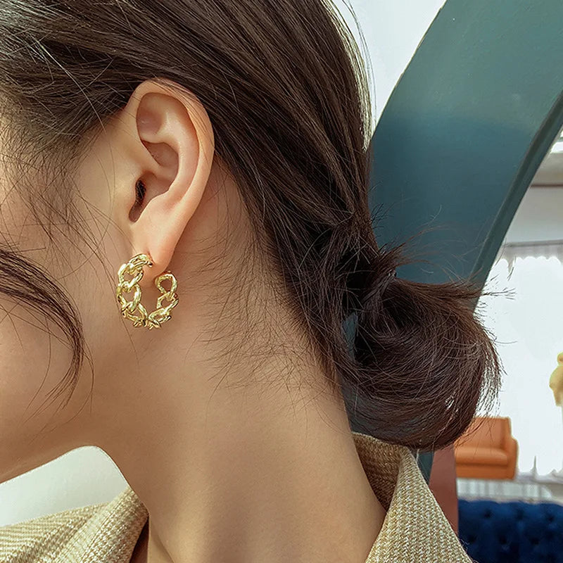Large Circle Drop Earrings — Gold & Silver
