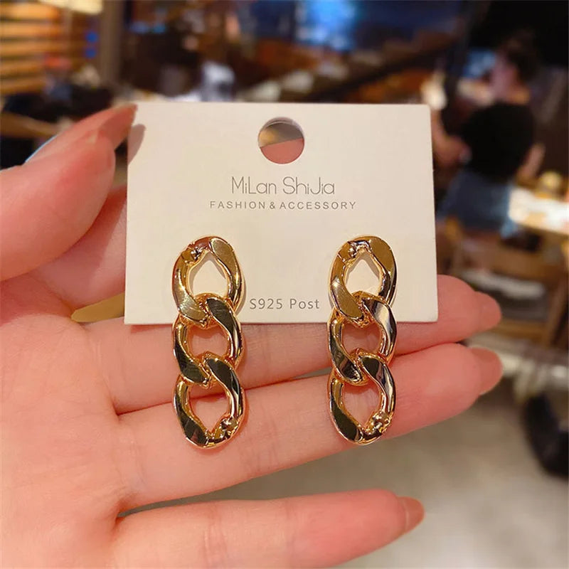 Large Circle Drop Earrings — Gold & Silver