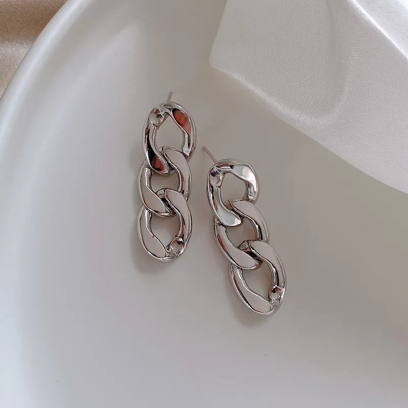 Large Circle Drop Earrings — Gold & Silver