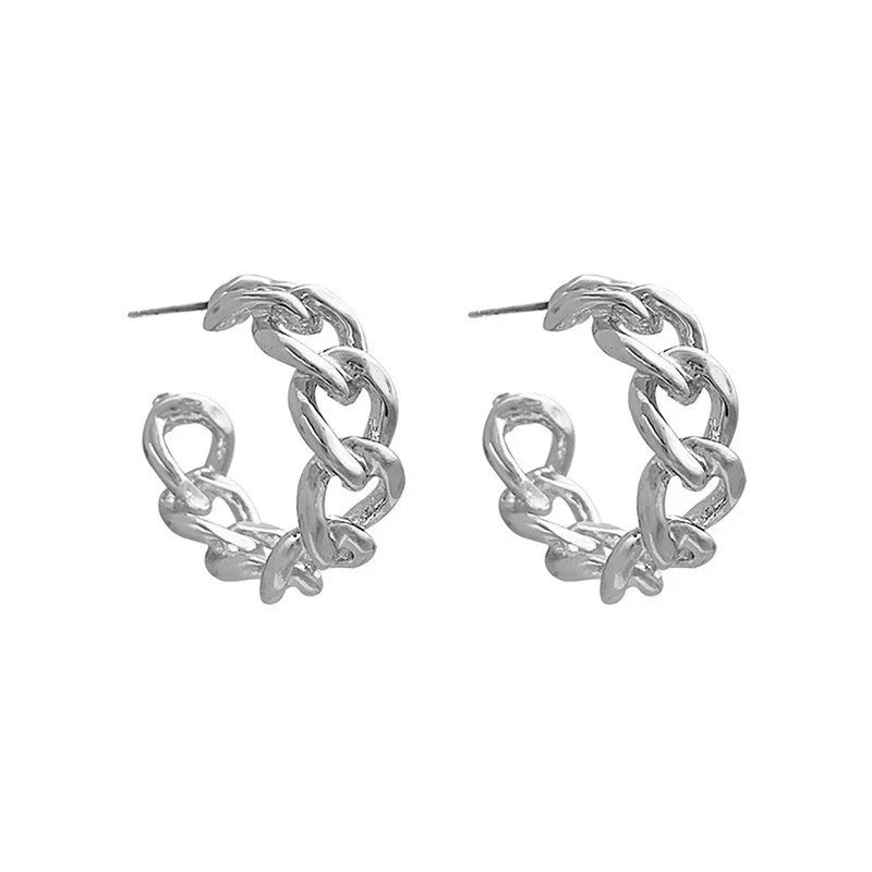 Large Circle Drop Earrings — Gold & Silver