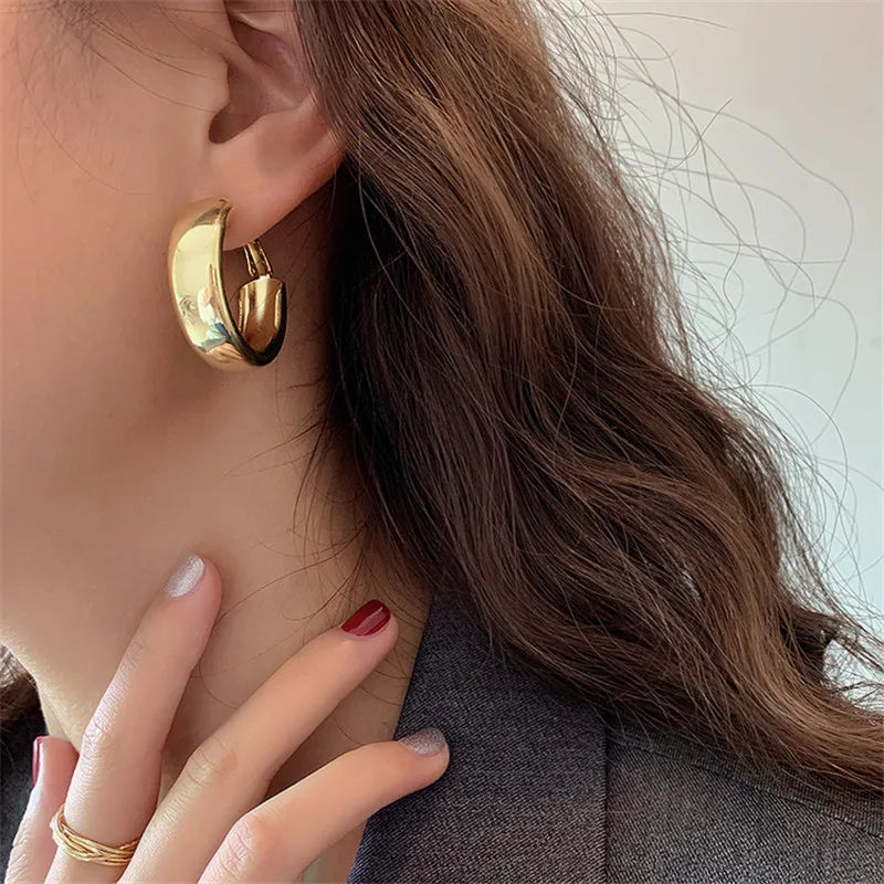 Large Circle Drop Earrings — Gold & Silver