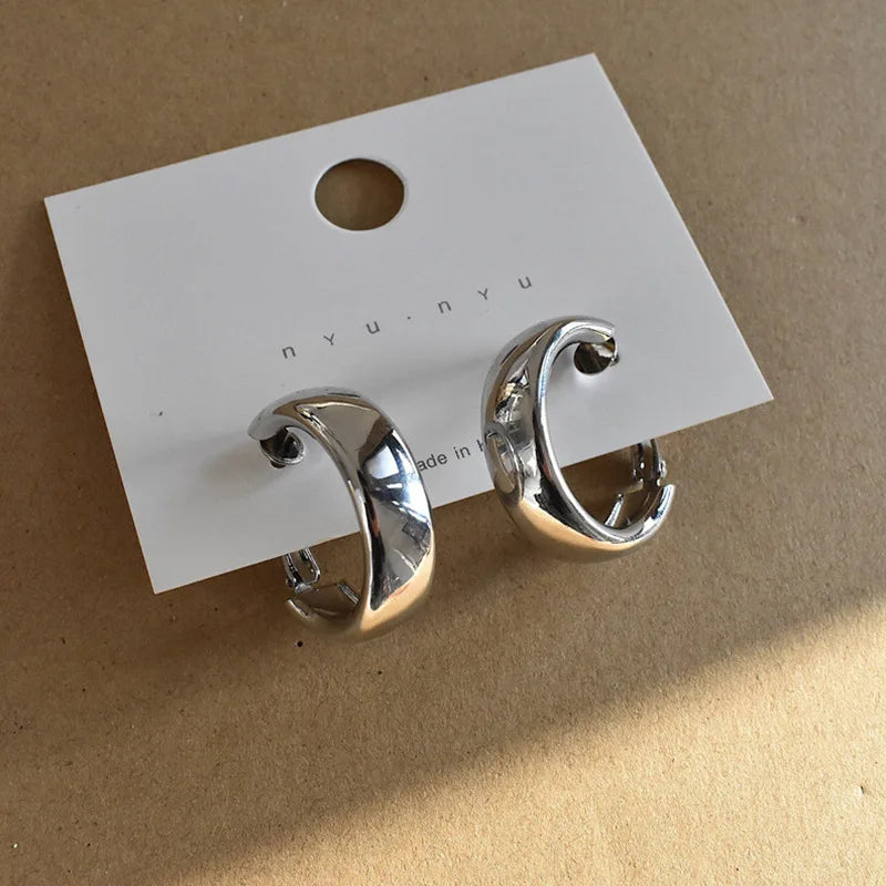 Large Circle Drop Earrings — Gold & Silver