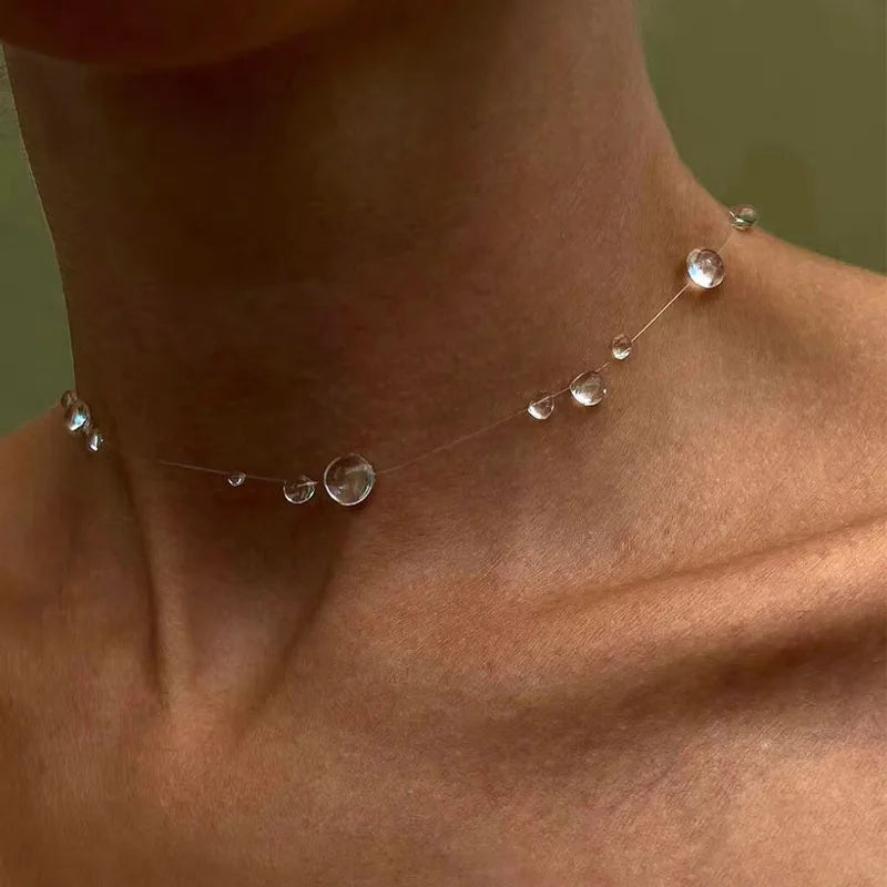 Crystal Dewdrop Necklace & Tassel Earrings Set