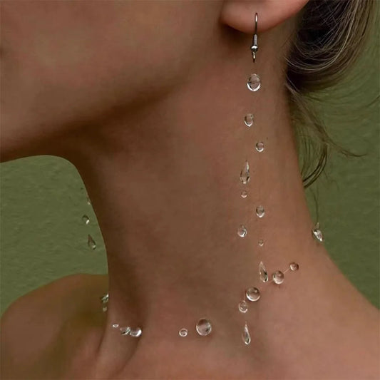 Crystal Dewdrop Necklace & Tassel Earrings Set