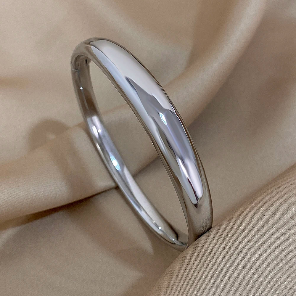 Chunky Cuff Bangle Bracelet — Gold & Silver