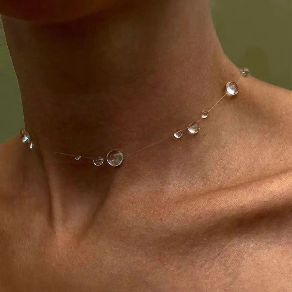 Crystal Dewdrop Necklace & Tassel Earrings Set
