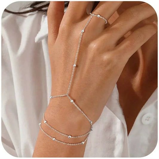 Chain & Finger Ring Bracelet