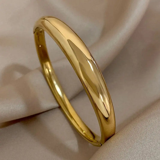 Chunky Cuff Bangle Bracelet — Gold & Silver
