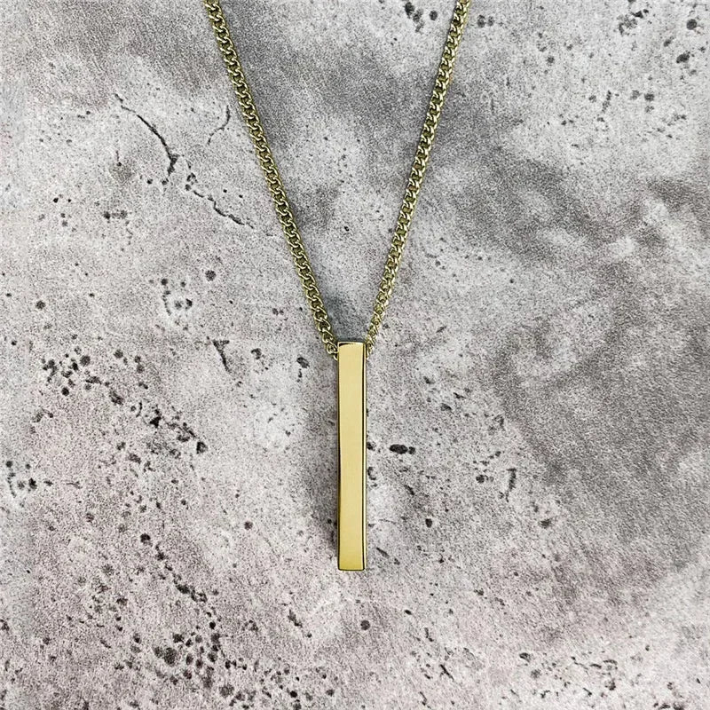 Vertical Bar Pendant Necklace