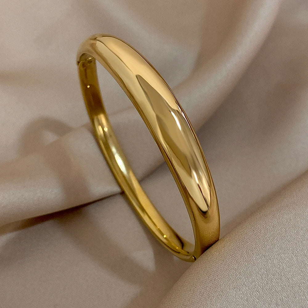 Chunky Cuff Bangle Bracelet — Gold & Silver