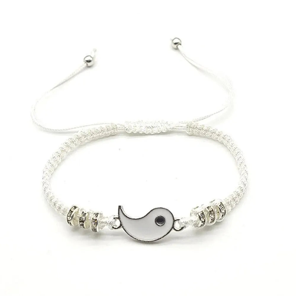 Tai Chi Couple Bracelet Set — Black & White