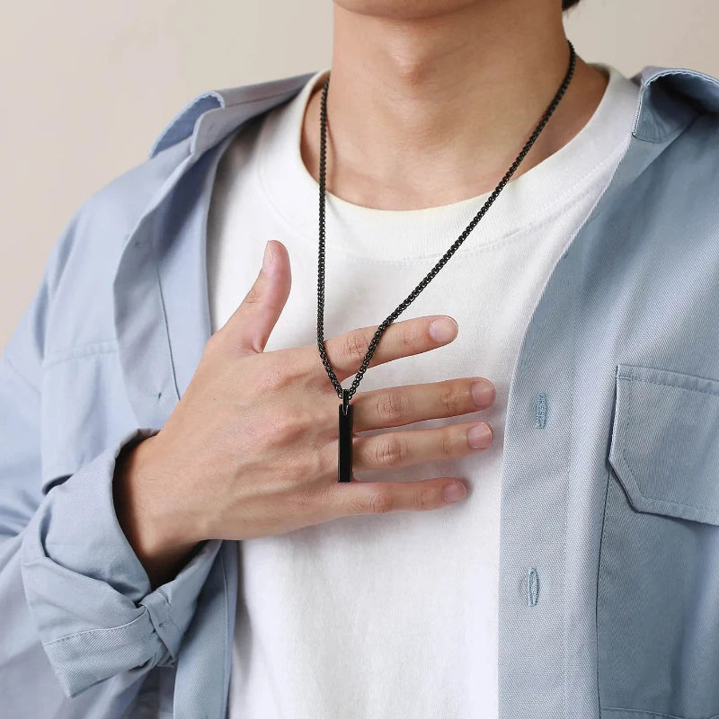 Vertical Bar Pendant Necklace