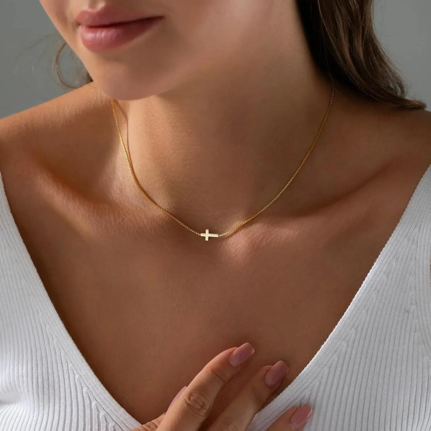 Cross Pendant Necklace Choker